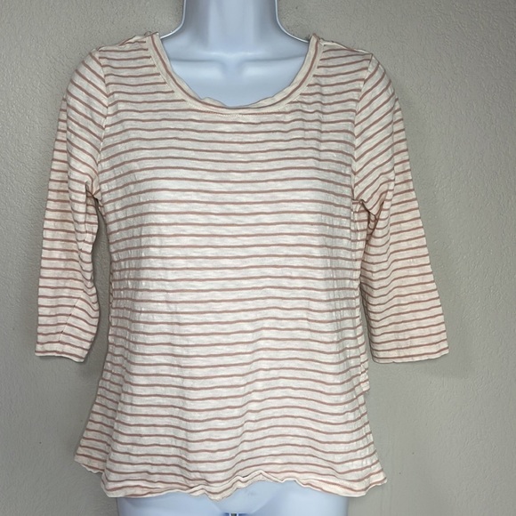 Skies are Blue Striped Tie Back Eyelet Detail Top Size Small S - Picture 2 of 7